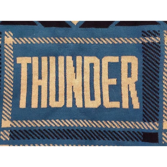 OKC Oklahoma City Thunder Ugly Christmas Sweater Mens Medium NBA Basketball 1c - Picture 6 of 9